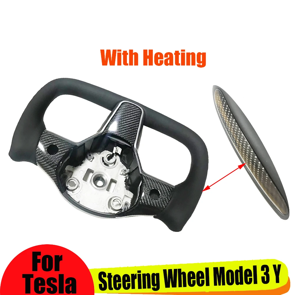 

Yoke Steering Wheel For Tesla Model 3/Y 350mm 370mm Size Heating Optional Personalized NAPPA Leather Car Accessories 2017-2023