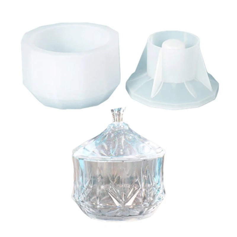 

Коробка для хранения с крышкой, УФ-Кристалл, эпоксидная форма, ручная работа, ювелирные изделия, подсвечник, безделушка, чехол из смолы, иску...