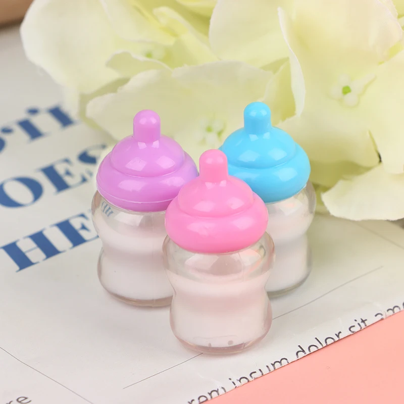 1Pc Random Color Kids Pretend Play Games Toys Mini Nipple Baby Doll Pacifier Bottle For Doll House Feeding DIY Accessories