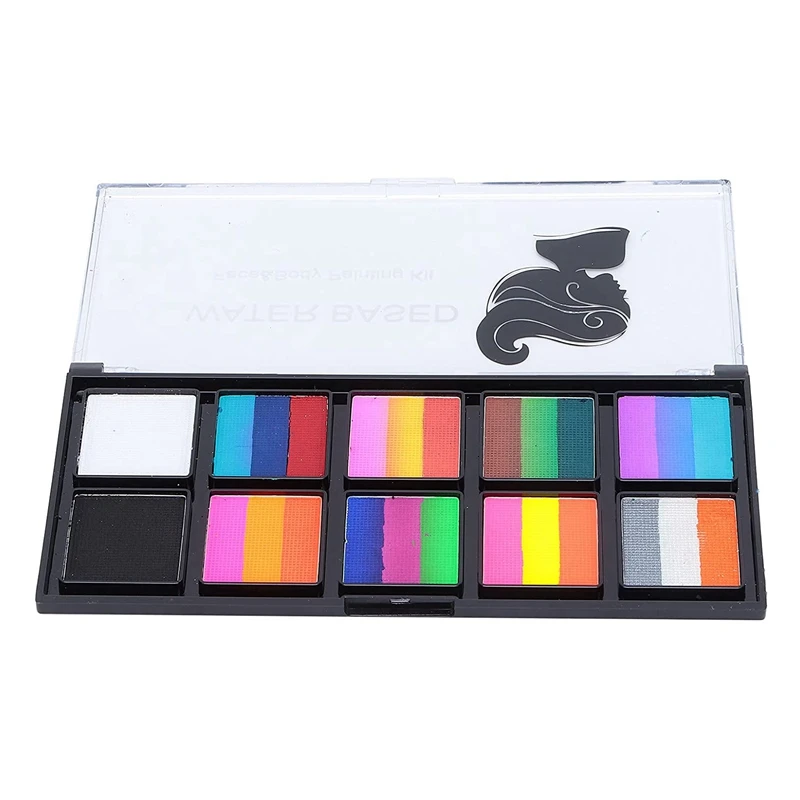 

Face Painting Kit Professional Non Toxic Safe 10 Colors Body Paint For Kids & Adults For Halloween Party Makeup Supplies