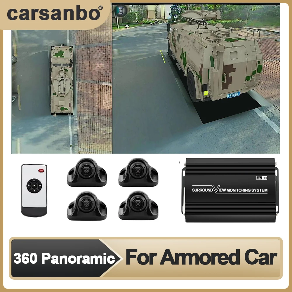 Carsanbo Car 360° Surround View Camera System 360 Bird's Eye Seamless View 3D 1080P Recorder Is Suitable for Armored Car