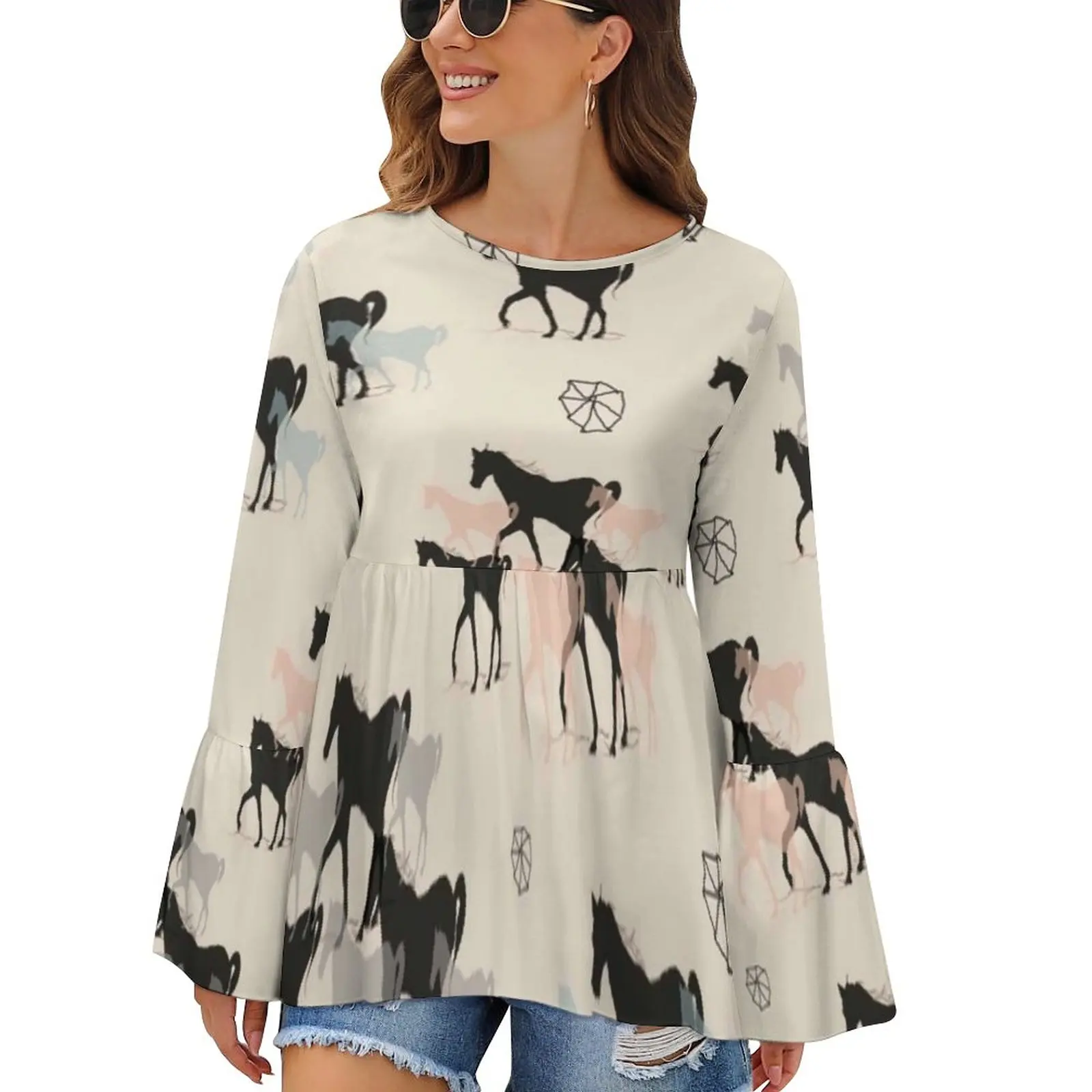 

Horse T Shirt Animal Summer Graphic Woman Trendy T-Shirt Plus Size Tshirt