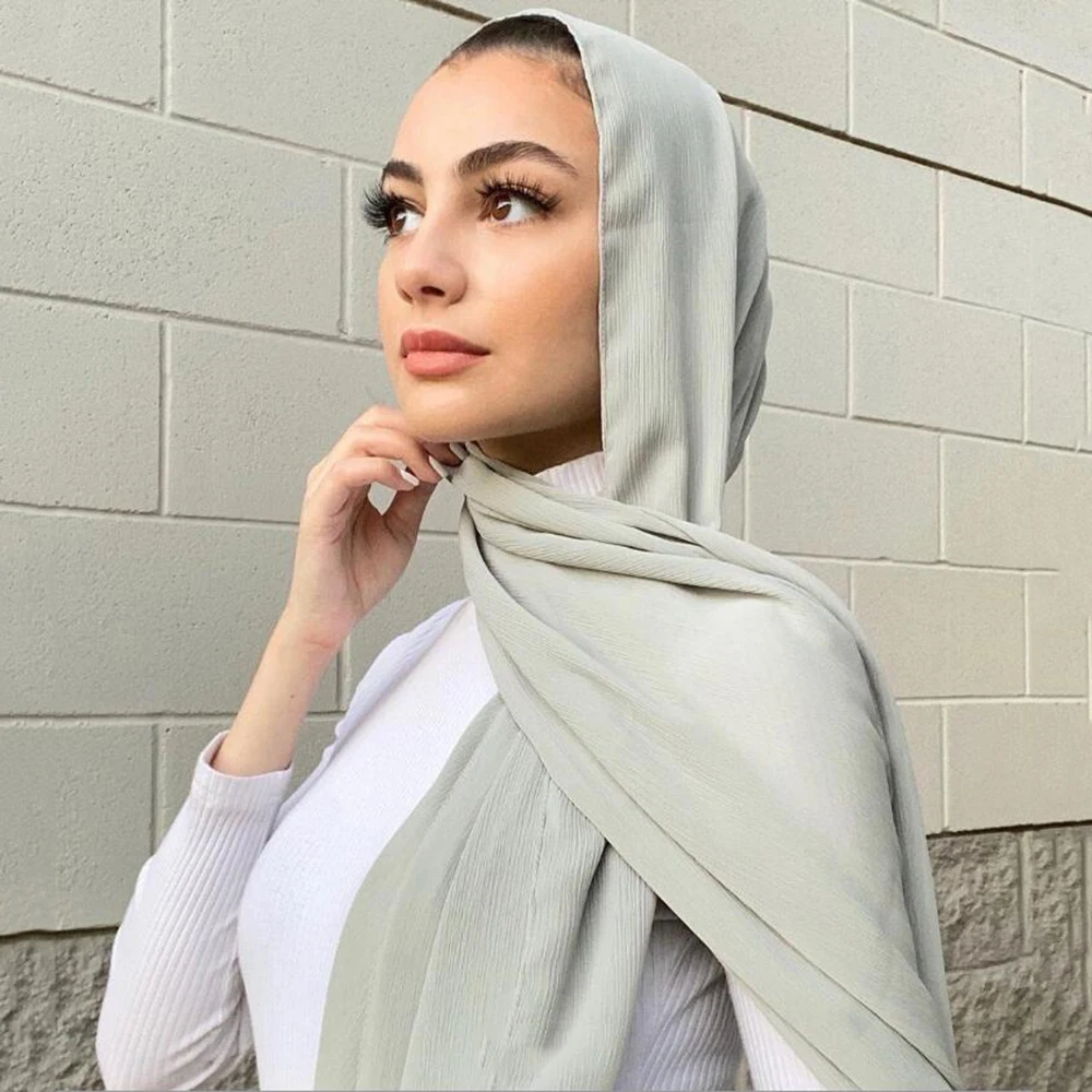 Модный шифоновый хиджаб шарф мусульманский поставщик Платков