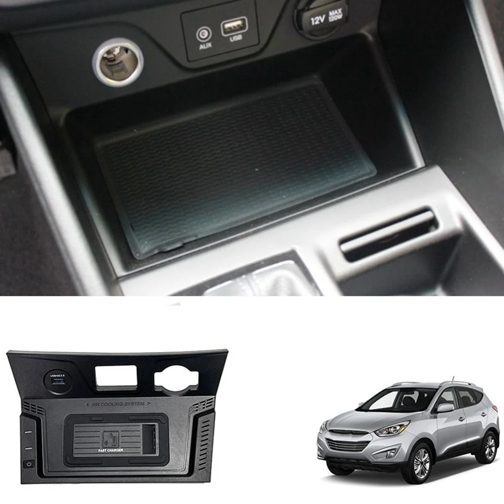 

Car 15W USB Wireless Charger Phone Panel For-Hyundai Tucson 2015 2016 2017 2018 Fast Wireless Charging Pad Holder