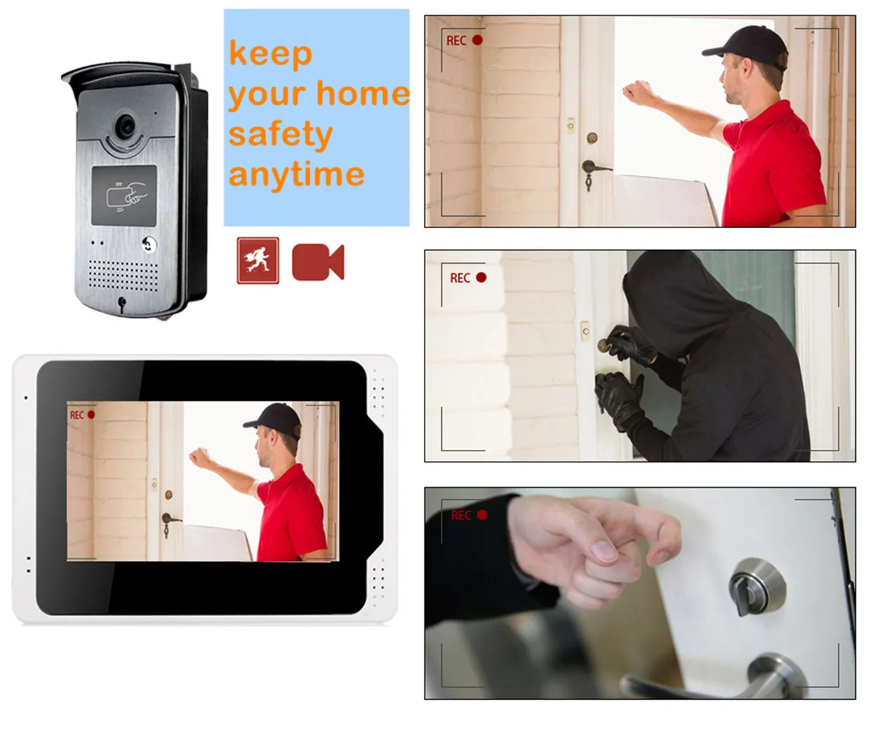 Беспроводной видеодомофон с Wi-Fi дверной звонок IP-видеодомофон для дома квартиры