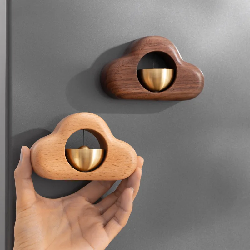 

Decorative Fridge Magnets, Magnetically-Attached Wood Doorbell, Door Chime for Business When Entering & Lightweight Bell