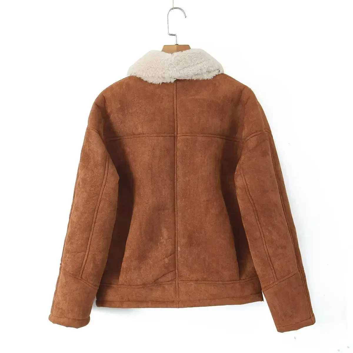 Новая зимняя утепленная замшевая куртка из сращенного искусственной кожи