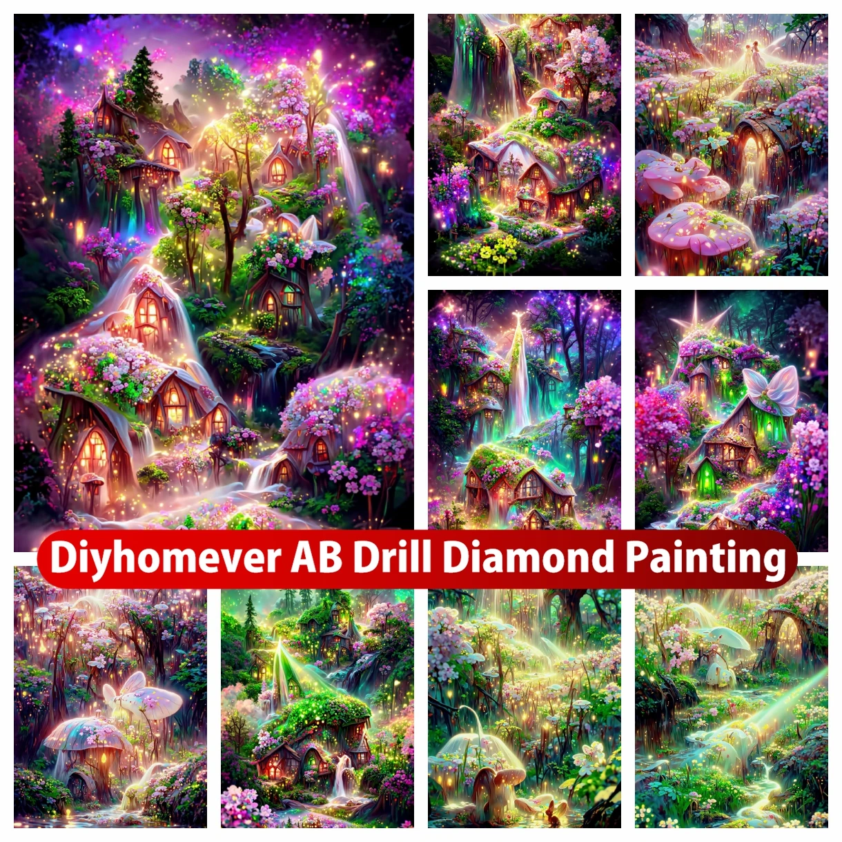 

Сказочный лес 5D DIY AB алмазная живопись Вышивка красивый сад вышивка крестиком Мозаика Декор для дома ручной работы подарок