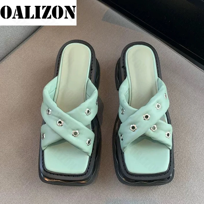 

Сандалии женские на массивной платформе, квадратный носок, квадратная подошва, сланцы, пляжная обувь, шлепанцы, лето 2022