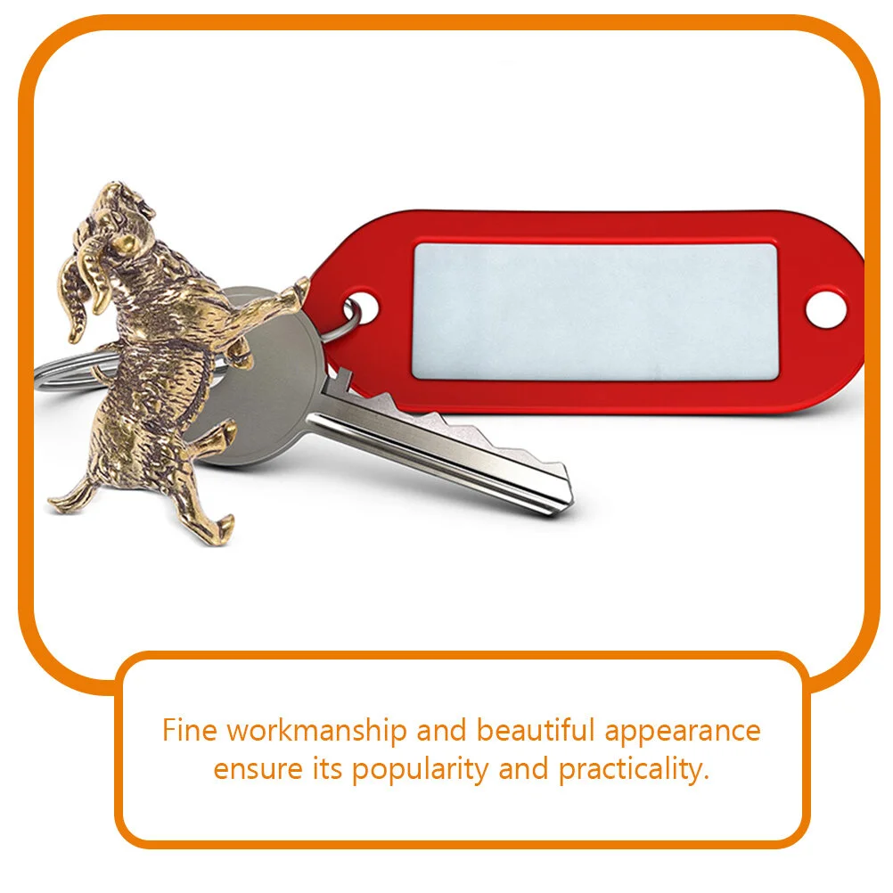 2 Pcs Key Chain Goat Keychain Pendant Brass Decor Delicate Charms Decorative Ornament