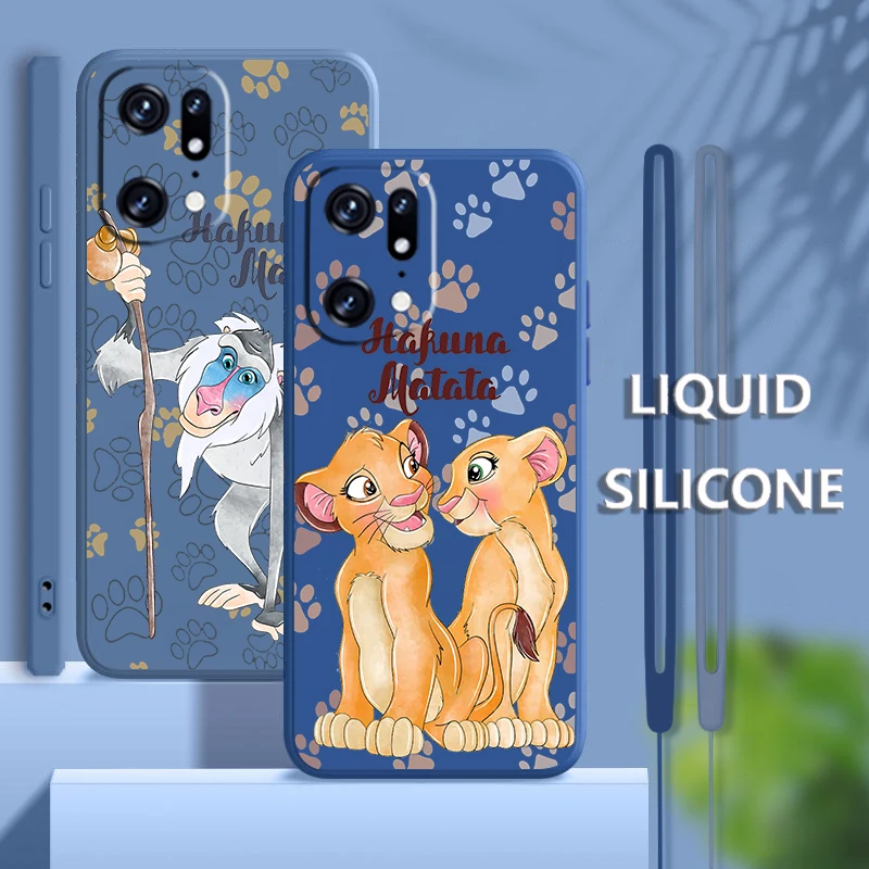 

Cool The Lion King For OPPO Find X5 X3 X2 neo Pro Lite A5 A9 2020 A53S A77 A96 A94 4G 5G Liquid Rope Soft Phone Case Coque Capa