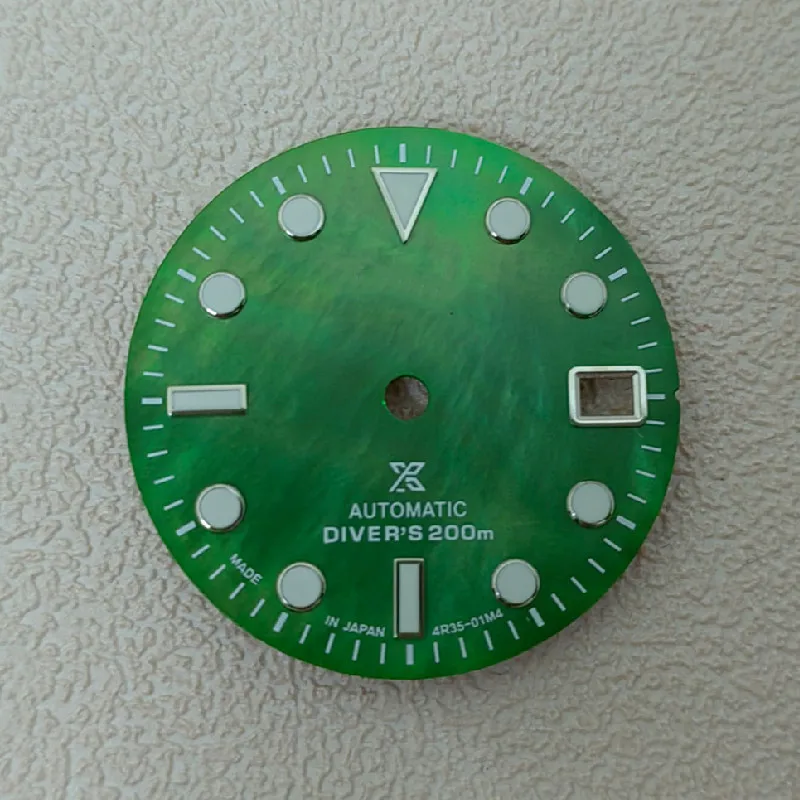 Watch accessories black purple shell modified dial 29mm C3 green luminous  for SKX007 NH35/36 movement watch MOD case Date