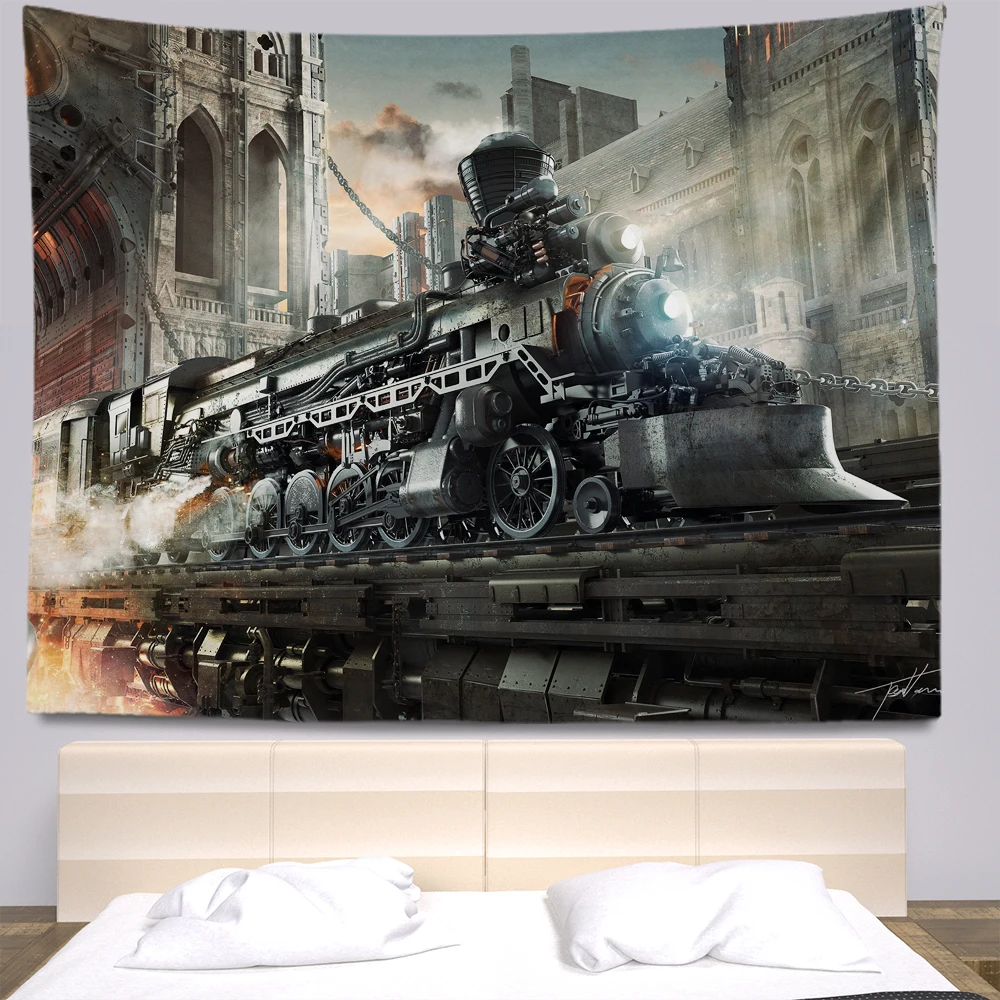 

FBH Fashionable Japanese Steampunk Anime Tapestry Room The Machine Game Wall Hanging Bohemia Home Decoration Aesthetics Artwork
