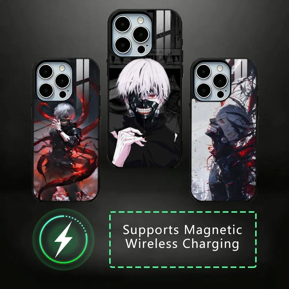 Фото Чехол для телефона Tokyo Ghoul Kaneki Ken (аниме) для iPhone 17, 16, 15, 14, 13, 12, 11 Plus, Pro с поддержкой магнитной беспроводной зарядки №1