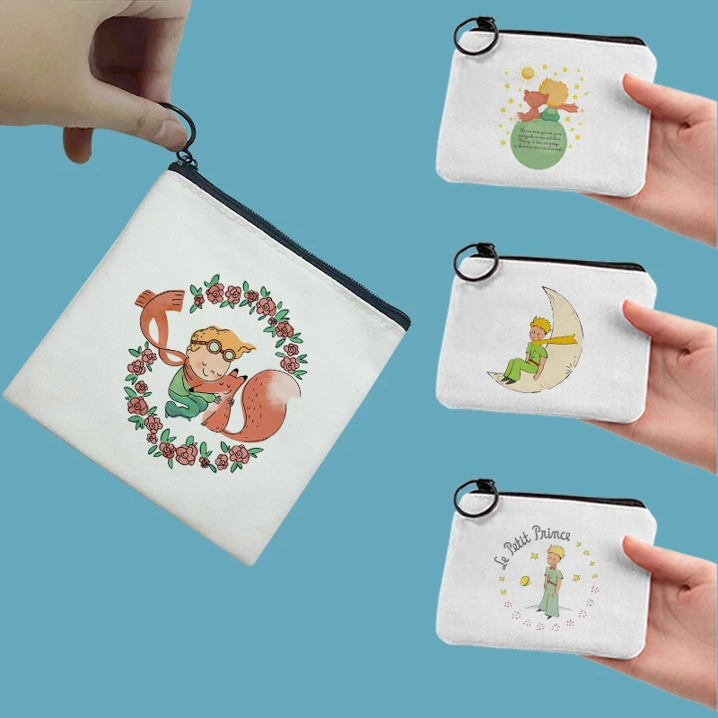 

Cute Little PrinceCoin Purse Women Mini Canvas Card Holder Small Wallet Pouch Storage Bag Kawaii Girls PVC Purse Clutch Key Case