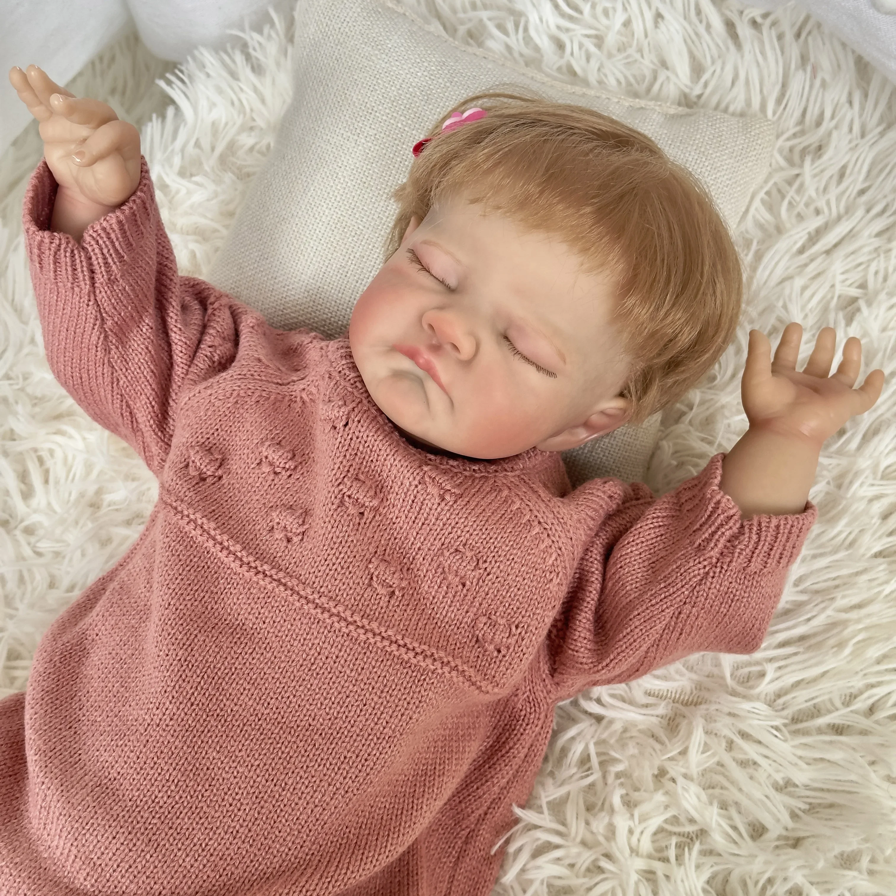 19-дюймовая кукла August Sleeping Reborn с мягким телом уже окрашенная готовая 3D-картина