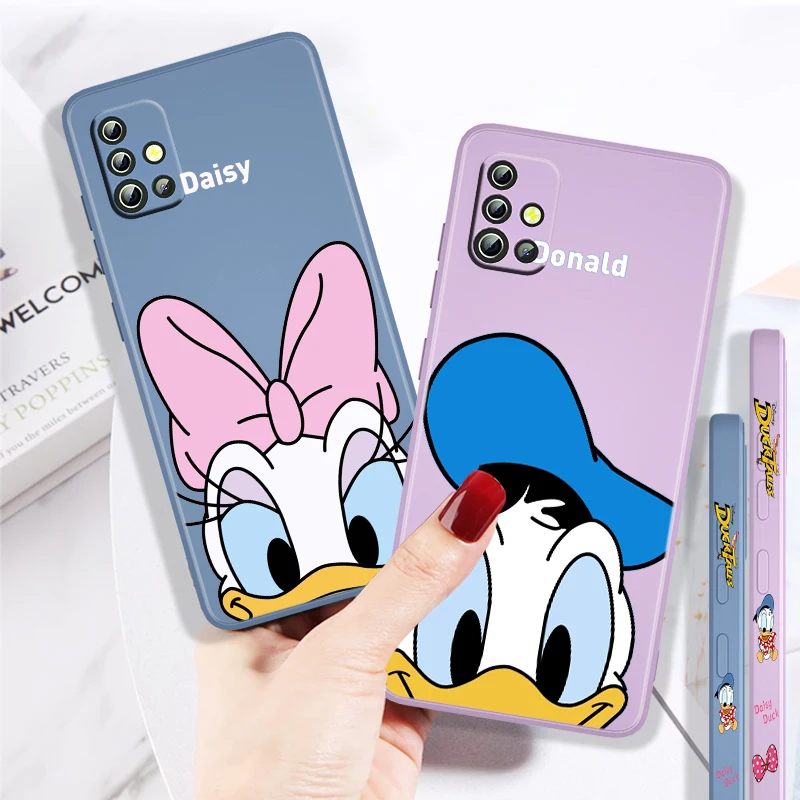 

Donald Duck Disney Anime For Samsung A73 A71 A53 A51 A31 A21S A52 A32 A22 A13 A12 A50 A30 A20 A03S Liquid Left Phone Rope Case