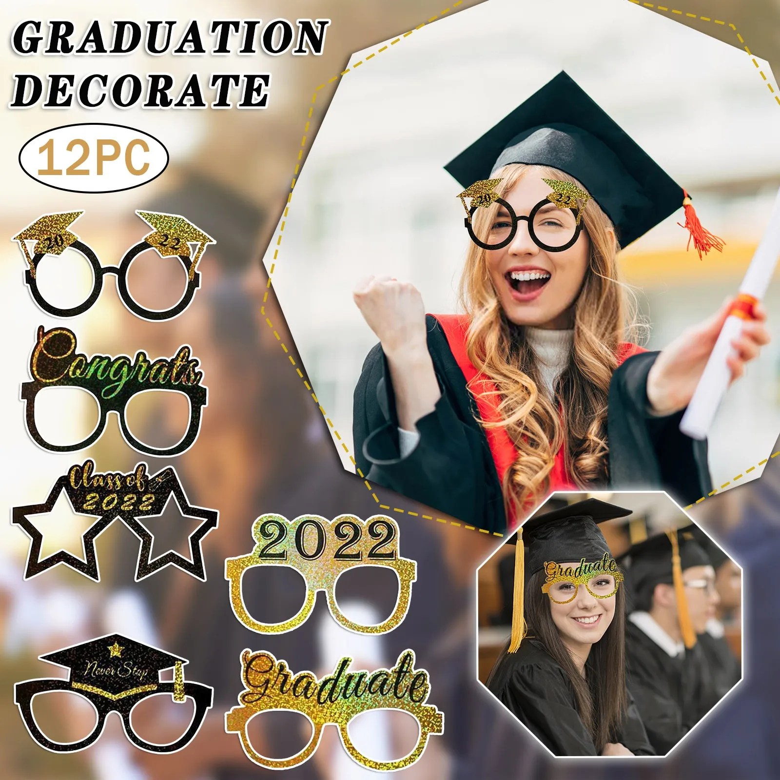 

Набор для студийной фотосъемки 2022 градусов Бумажные очки фоторамка реквизит для фото вечеринок