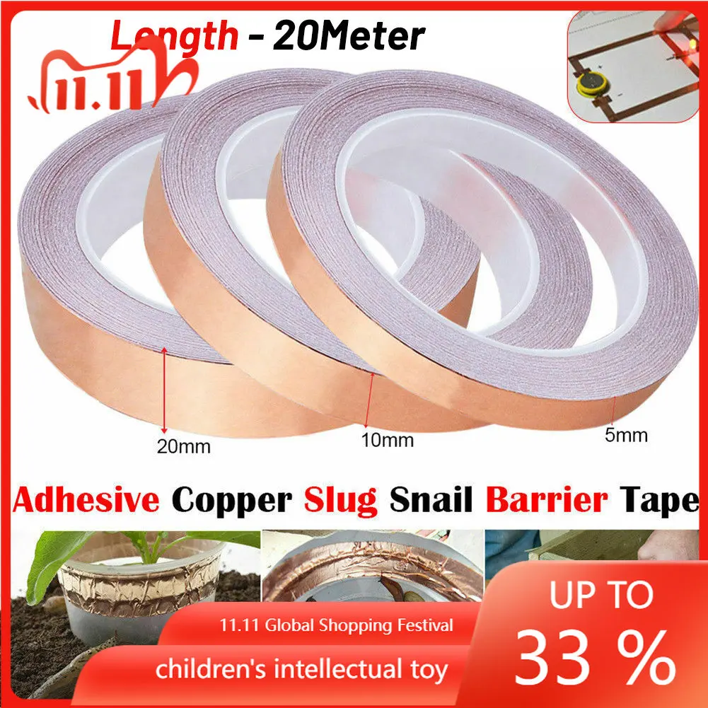 

Conductive Copper Foil Tape Copper Foil Self Adhesive Shielding Single-sided Tape Snail Barrier Tape Conductive Slug Tapes