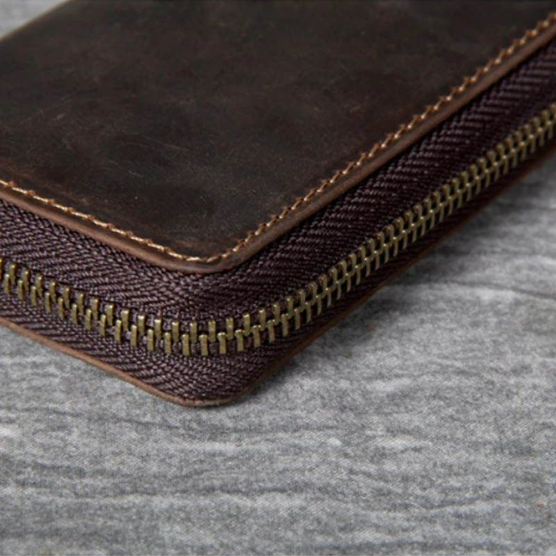 Crazy Horse Leather Organ Card Bag Head Layer Cowhide Multi-card Coin Purse Men and Women Leather Driver's License Card Bag