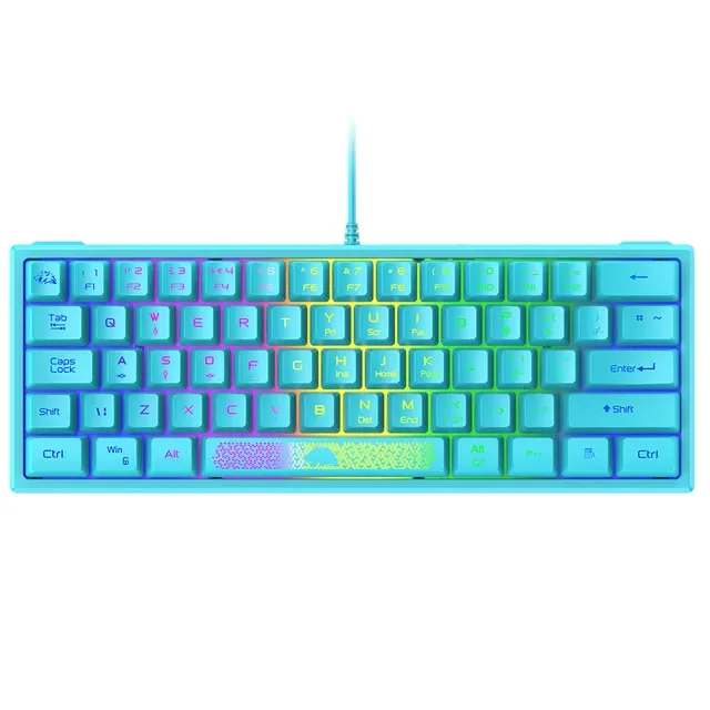 

Gaming Keyboard K61 60 Percent RGB Backlit Wired Keyboard 62 Keys Ergonomic Gaming Computer Laptop Office Wired Keyboard NEW