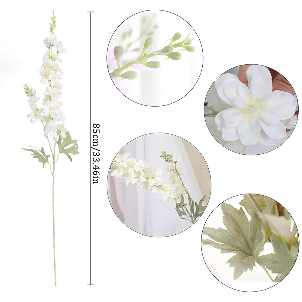 

Искусственные Цветы Дельфиниум 85 См, Длинностебельные, Шелковые, Ветка С Цветами, Для Декора Ваз, Украшения Дома, Комнаты, Сада