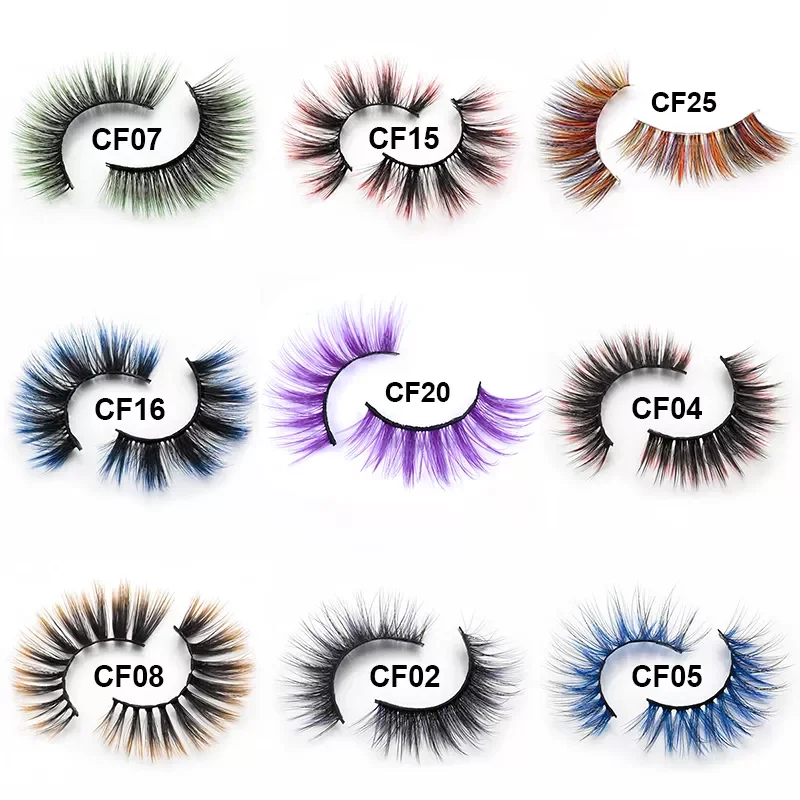 

Искусственная норка Омбре цвет ed ресницы для куклы реальные цвета ресницы накладные ресницы для косплея макияж