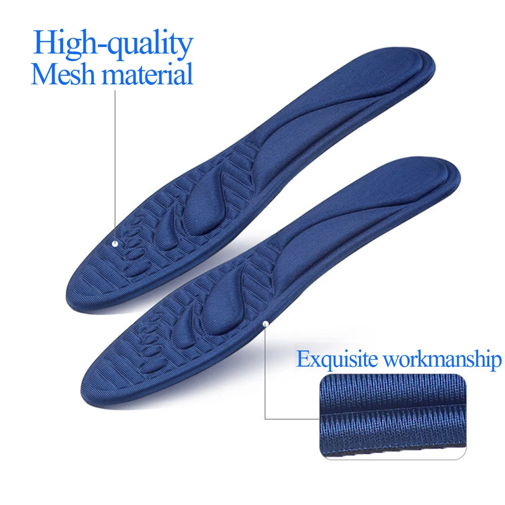 Memory Foam Massage Insoles For Shoes Sole Deodorant Breathable Cushion Running Insoles For Feet Men High Quality Sports Insoles