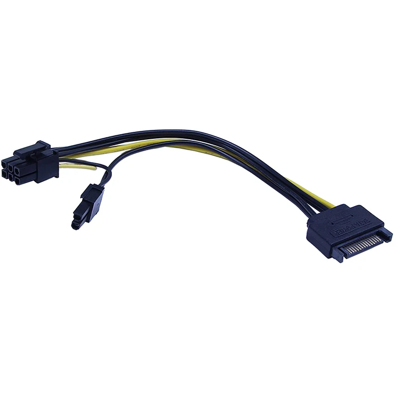 Кабель питания PCI-E 15Pin SATA папа-8 Pin(6 + 2) 20 см 10 шт.