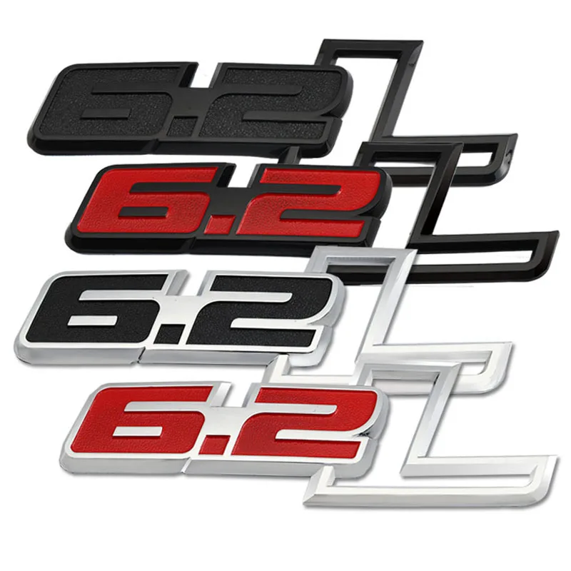 

3D Car Stickers Emblem 6.2L Logo Badge Decals for Ford F150 6.2L Hummer H2 Chevrolet C7 Camaro 6.2 L Mercedes Dodge Challenger