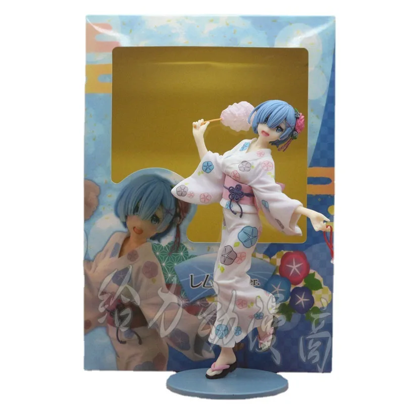 

24 см Re: жизнь в другом мире от zero Rem Yukata Ver. ПВХ фигурка Коллекционная модель игрушки подарок