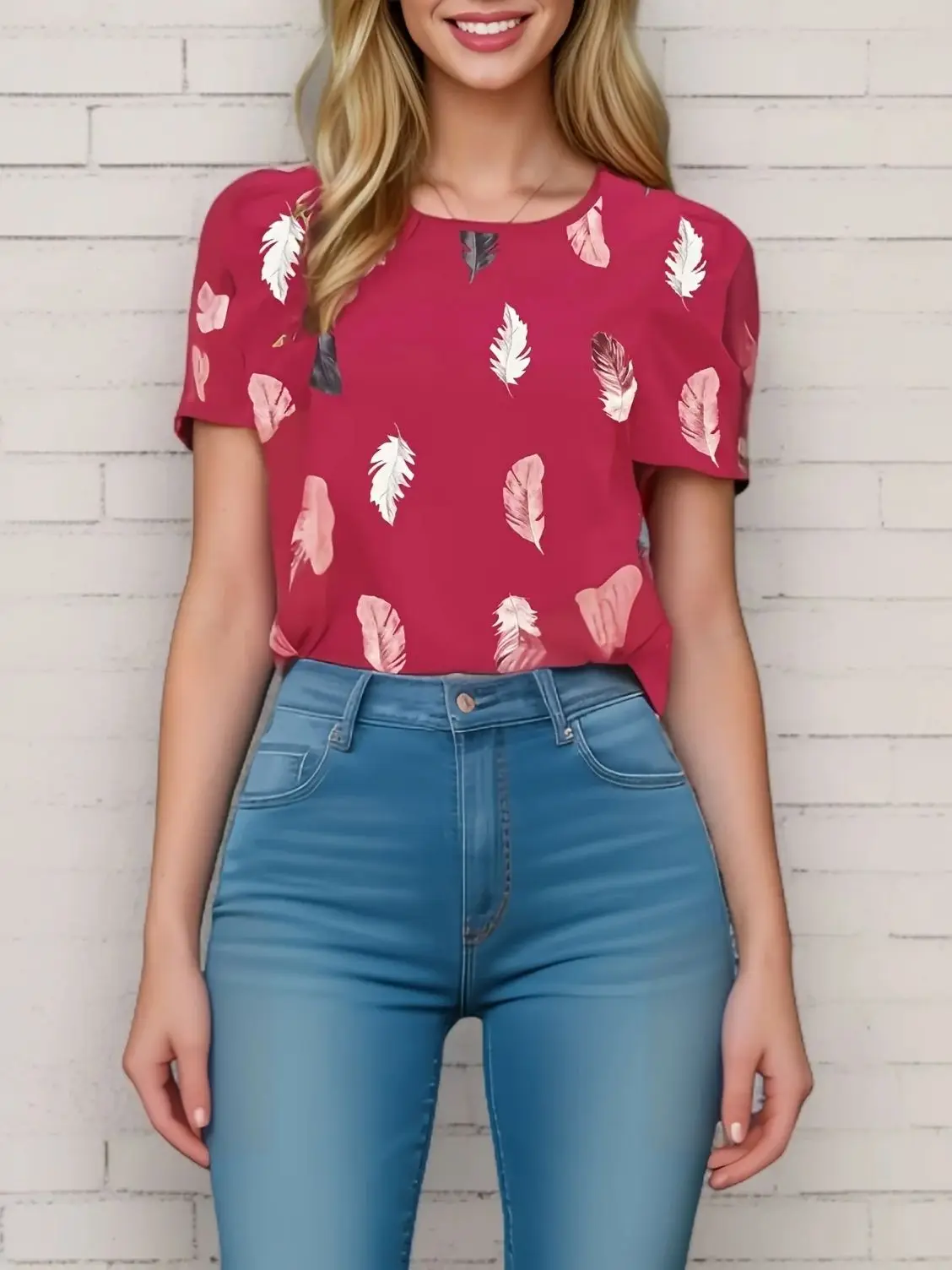 Элегантная неэластичная повседневная блузка в звездном стиле для женщин