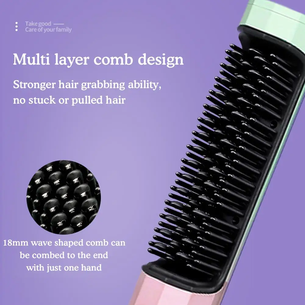 

Professional Wireless Electric Hair Brush Straightening Heating USB Brush Comb Hair Dryer Fast Tools Curling Hair Styling C K2L0