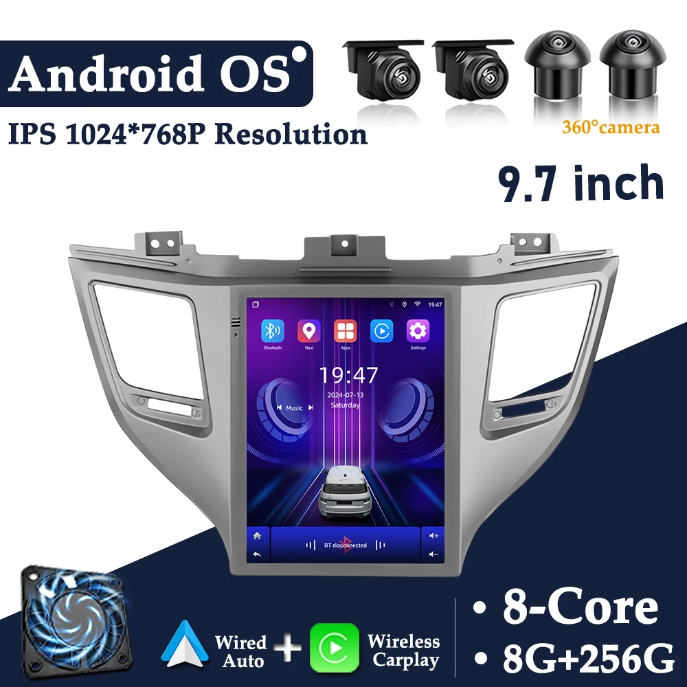 Беспроводной Carplay BT Wi-Fi Автомобильный Радио 9 7 '' ОС Android Мультимедийный