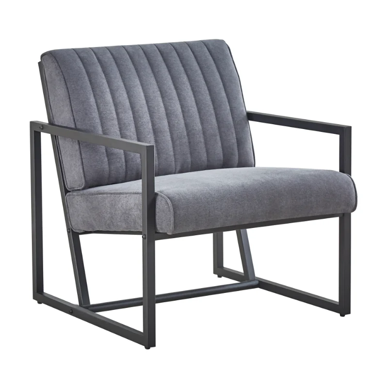 

Pelorus Wood Armchair with Z-shaped Legs Grey Solid Wood [US Stock]