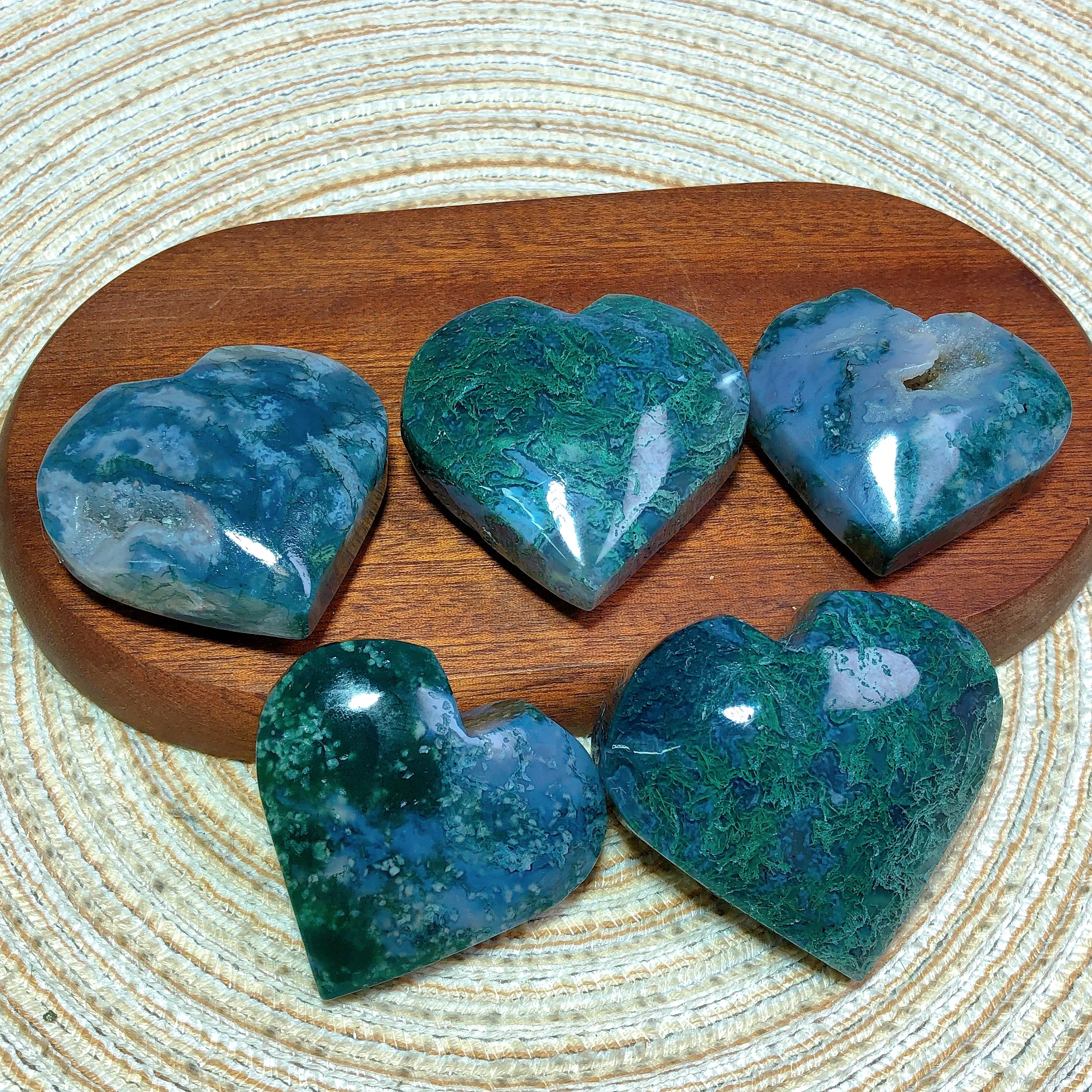 Восстанавливающий Природный Хрустальный мох агат сердечко минеральный камень