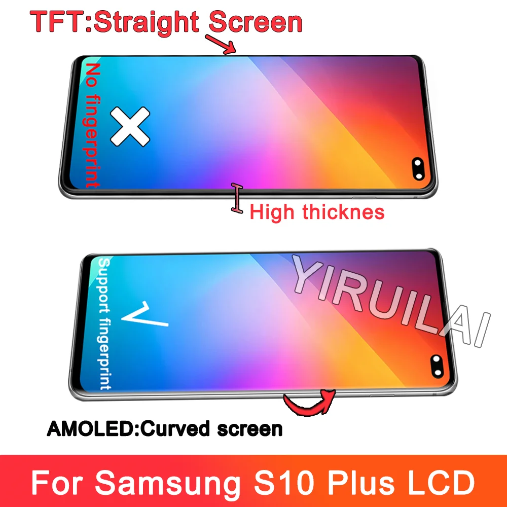 Фото TFT дисплей для pantalla Samsung Galaxy S10 Plus, ЖК-дисплей с цифровым преобразователем сенсорного экрана в сборе для Samsung s10 plus, замена экрана №4