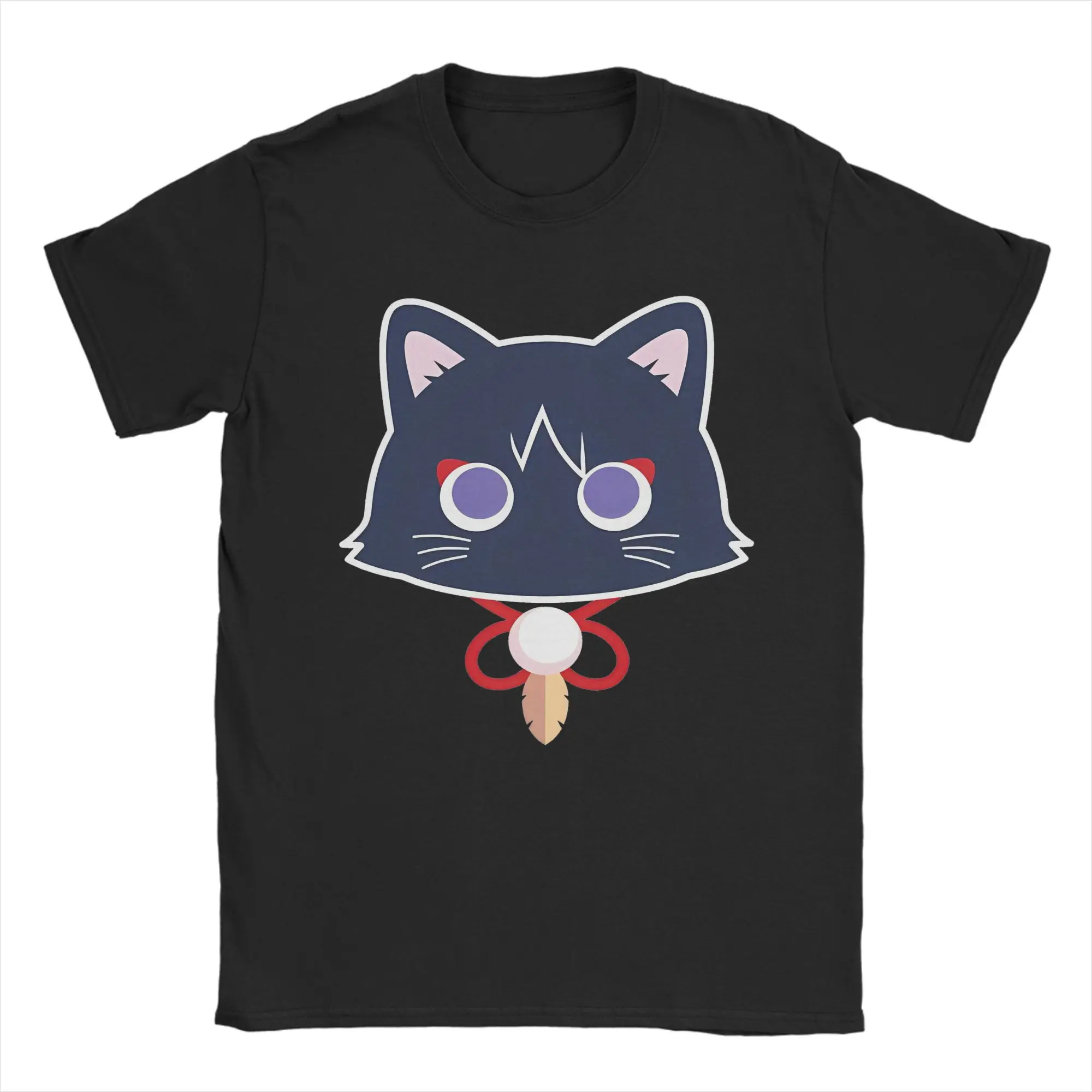 Фото Футболка Scarameow Wanderer Cat для мужчин и женщин, забавная футболка Genshin Impact из 100% хлопка, футболка с круглым вырезом, оригинальная одежда №4