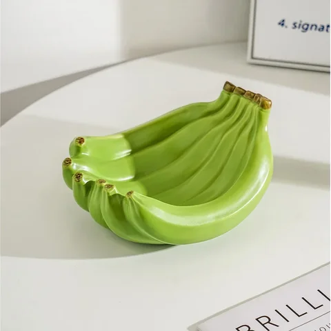 Керамический лоток для хранения в форме банана, лоток для фруктовых закусок, бытовой настольный контейнер, органайзер для входных ключей для гостиной, офиса