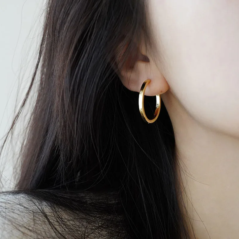 

12Pairs/lot Simple Circel Copper Earrings for Women