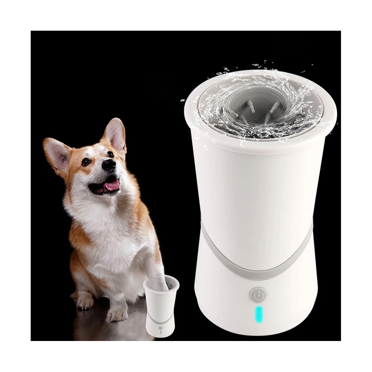 

Automatic Dog Cleaner Portable Pet Washer Cup USB Charging Pet Grooming Brush with Silicone Bristle for Cats Dog