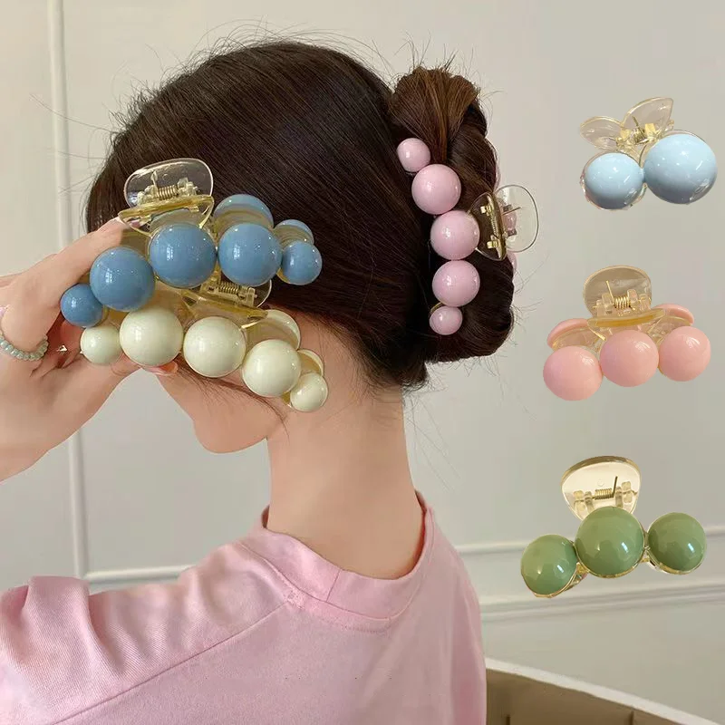 

Korean Elegant Big Pearls Hair Claw For Women Back Hair Hold Toothed Hair Claw Clip Sweet Hair Decorate Fashion Hair Accessories