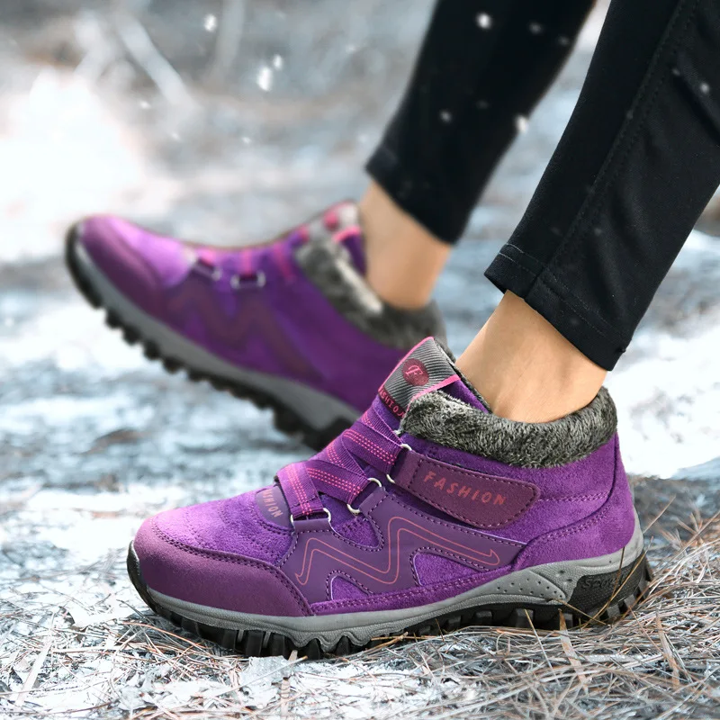 Men Hiking Shoes winter Waterproof Outdoor Sneaker Men Leather Trekking Boots Trail Camping Climbing snow Sneakers Women
