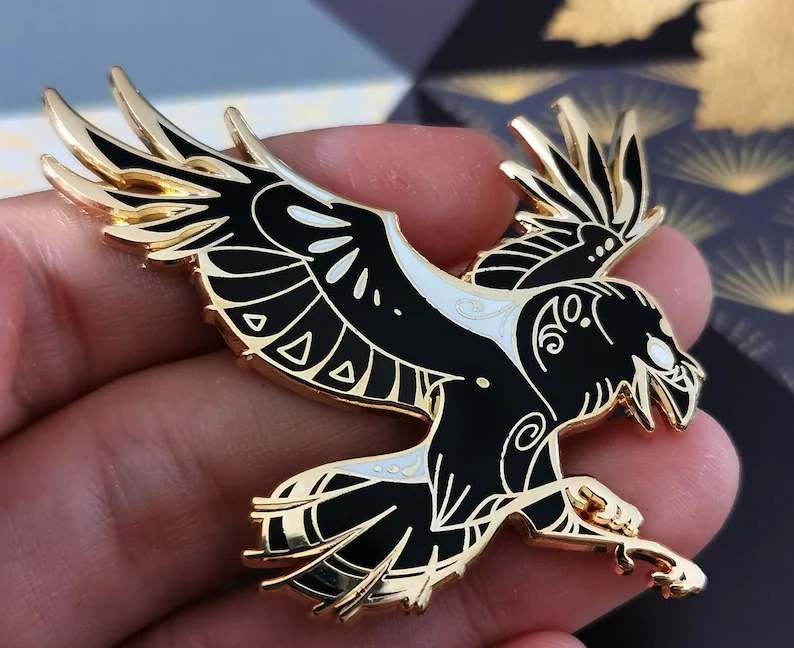 

Crow Hard Enamel Pin Metal Brooch Gothic Style