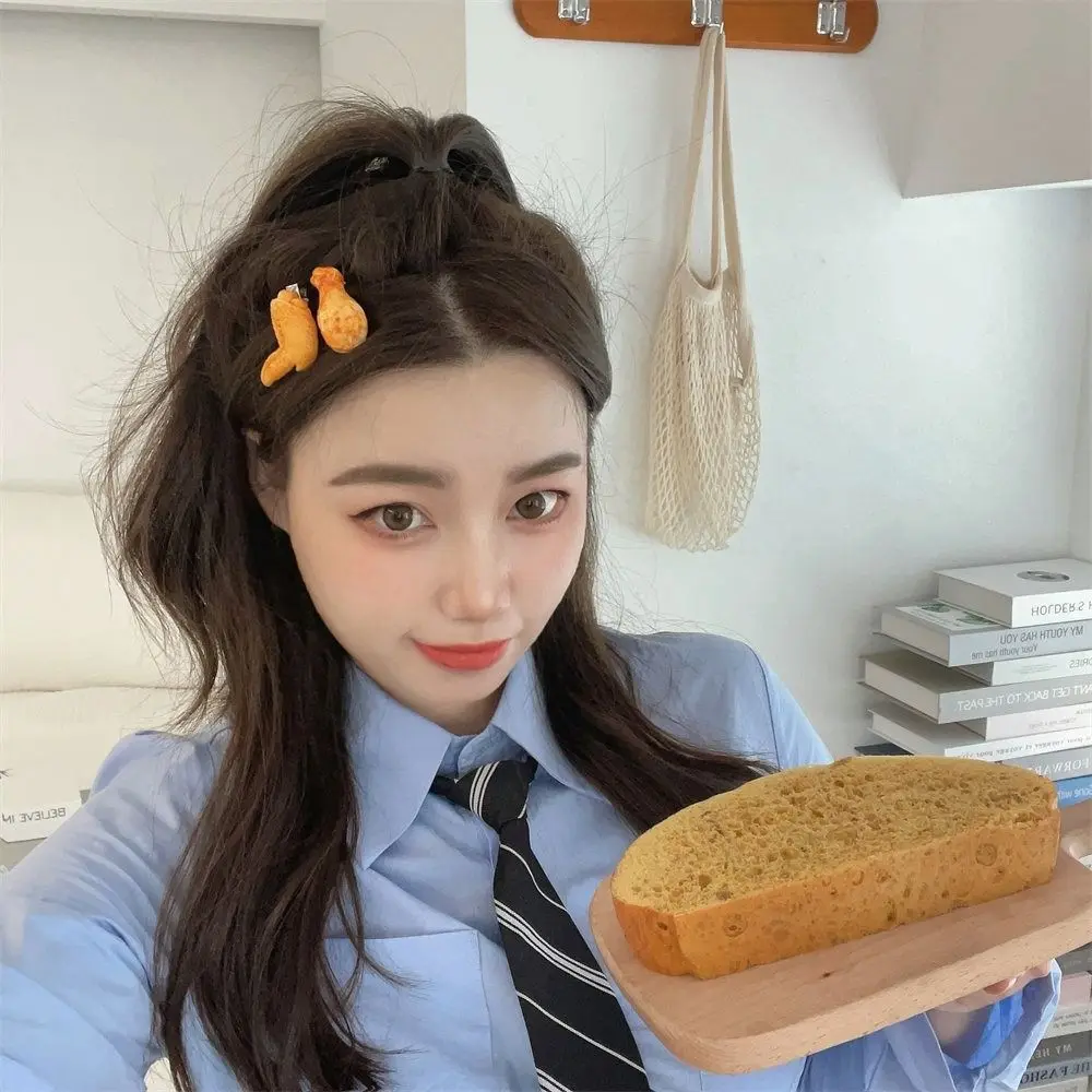 Kawaii жареная курица имитация еды заколка для волос картофель фри геометрия