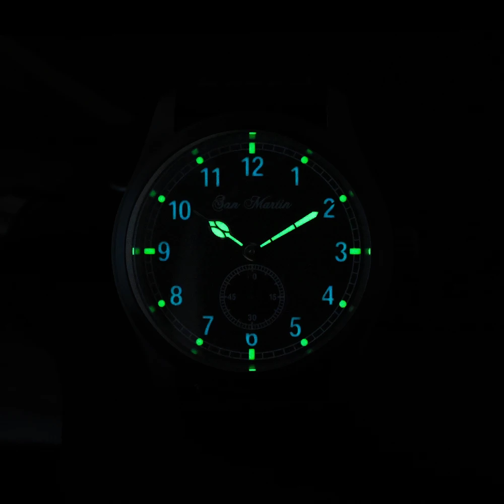 San Martin 37mm Pilot Watch RONDA 6004 Luxury Men Quartz Wristwatch Military Simple Wristwatches 20Bar Luminous Reloje SN034-G-C - купить по