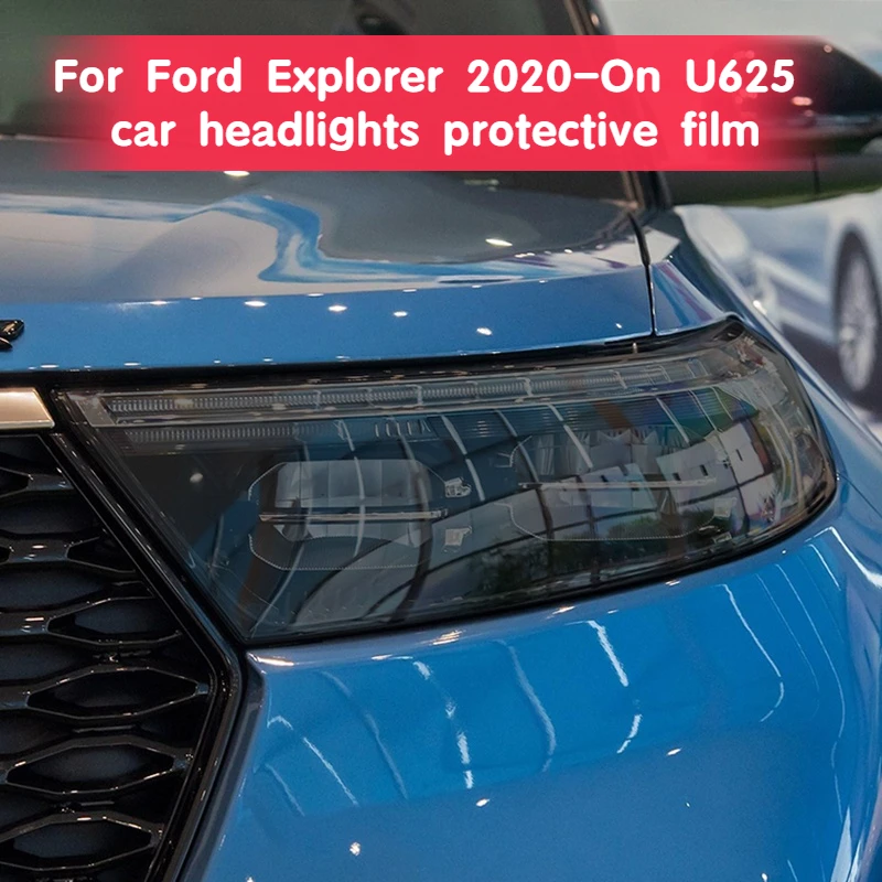 

2-piece car headlights protective film headlight transparent smoked black TPU sticker for Ford Explorer 2020-On U625 accessories