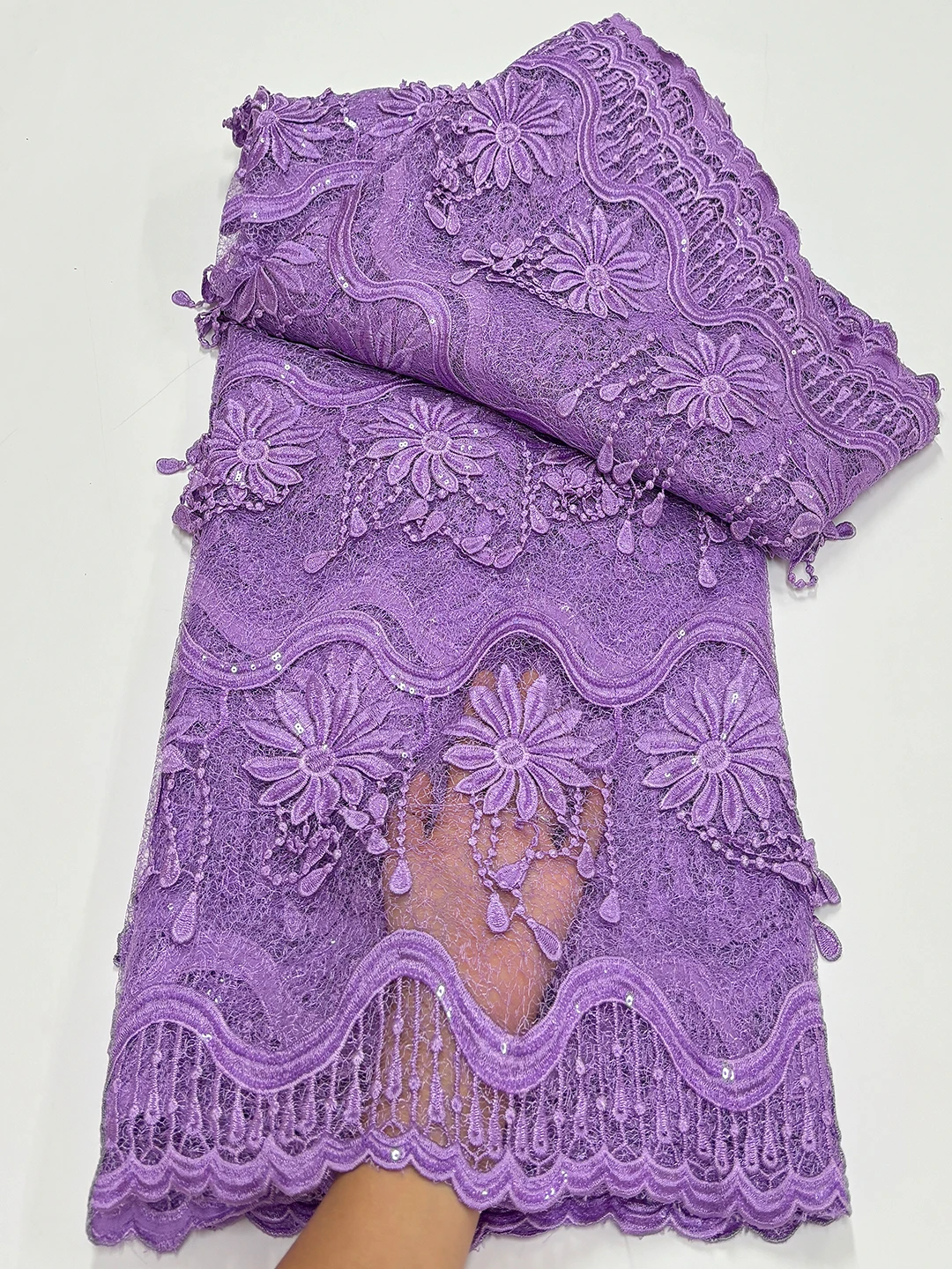 Модное Африканское Молочное Шелковое Кружево С Вышивкой Блестками Французская