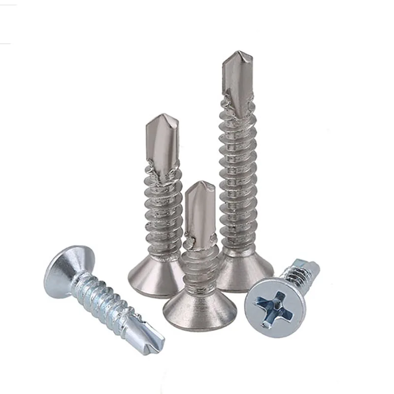 

5Pcs 410 Stainless Steel Self Tapping Screw M4.2 M4.8 Countersunk Head Self Drilling Screws Cross Recessed Drill Tail Screws