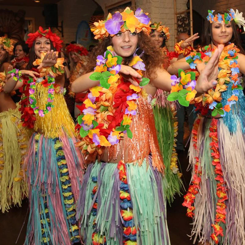 4 шт./компл. Гавайский искусственный цветок Leis ожерелье из гирлянд украшение